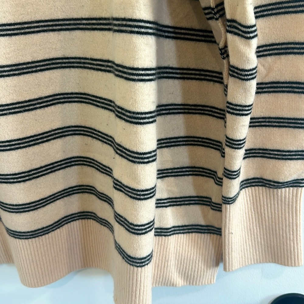 Hatch Maternity Crew Neck Sweater in Cream and Black - Picture 3 of 5